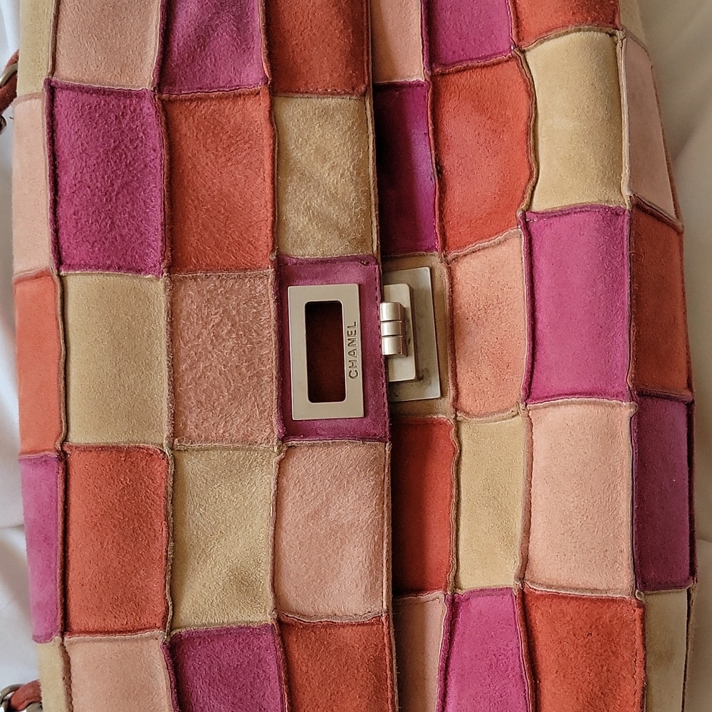 Chanel Multicolor Patchwork Suede Small 2.55 Reis… - image 2